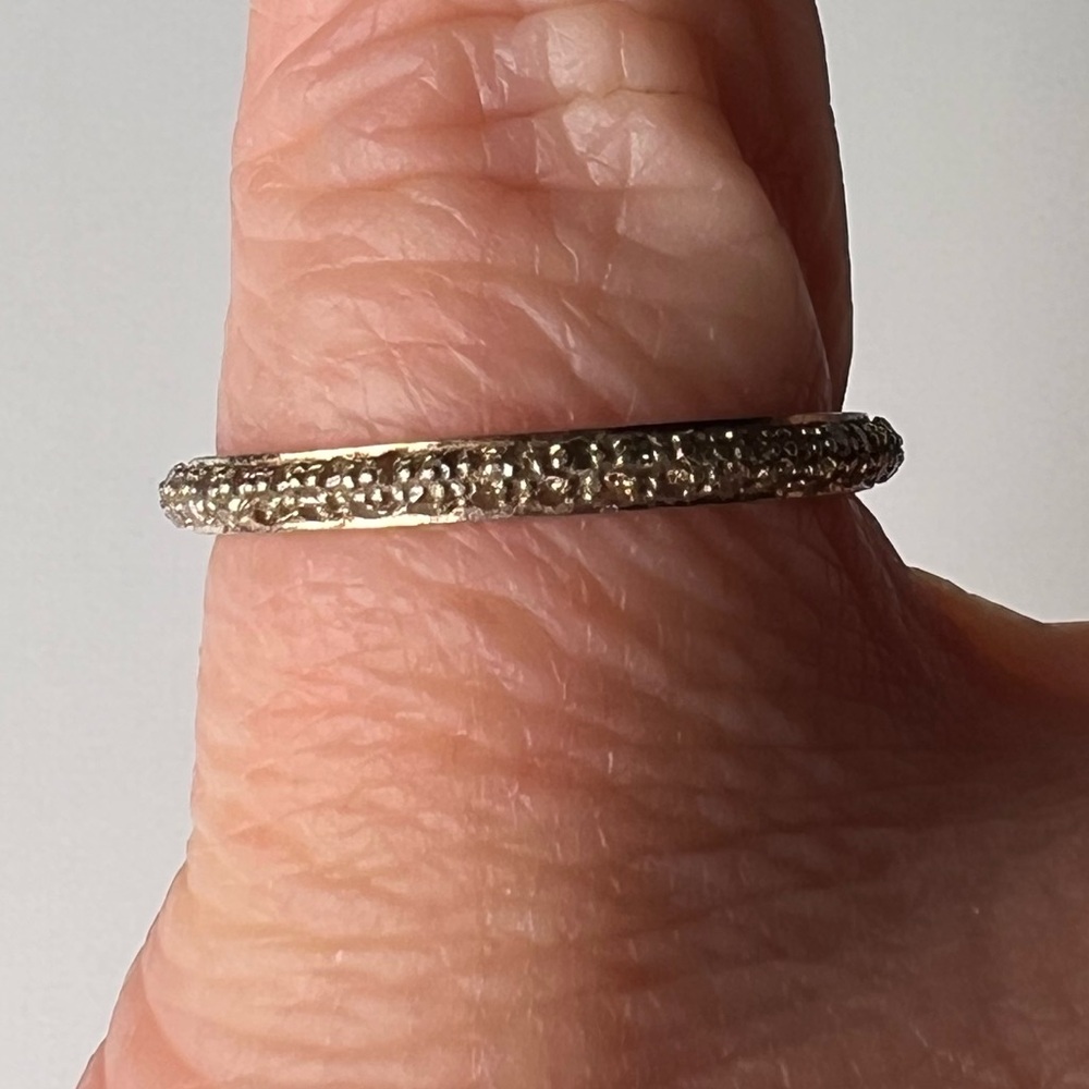 CZ & Gold Plated Infinity Band Sterling Silver 925 Ring, Size 6.5